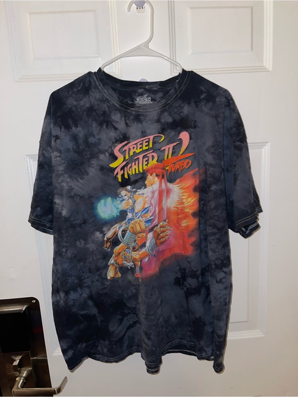 Street Fighter II Turbo Graphic Tee, Black Tie-Dye - Size 2XL